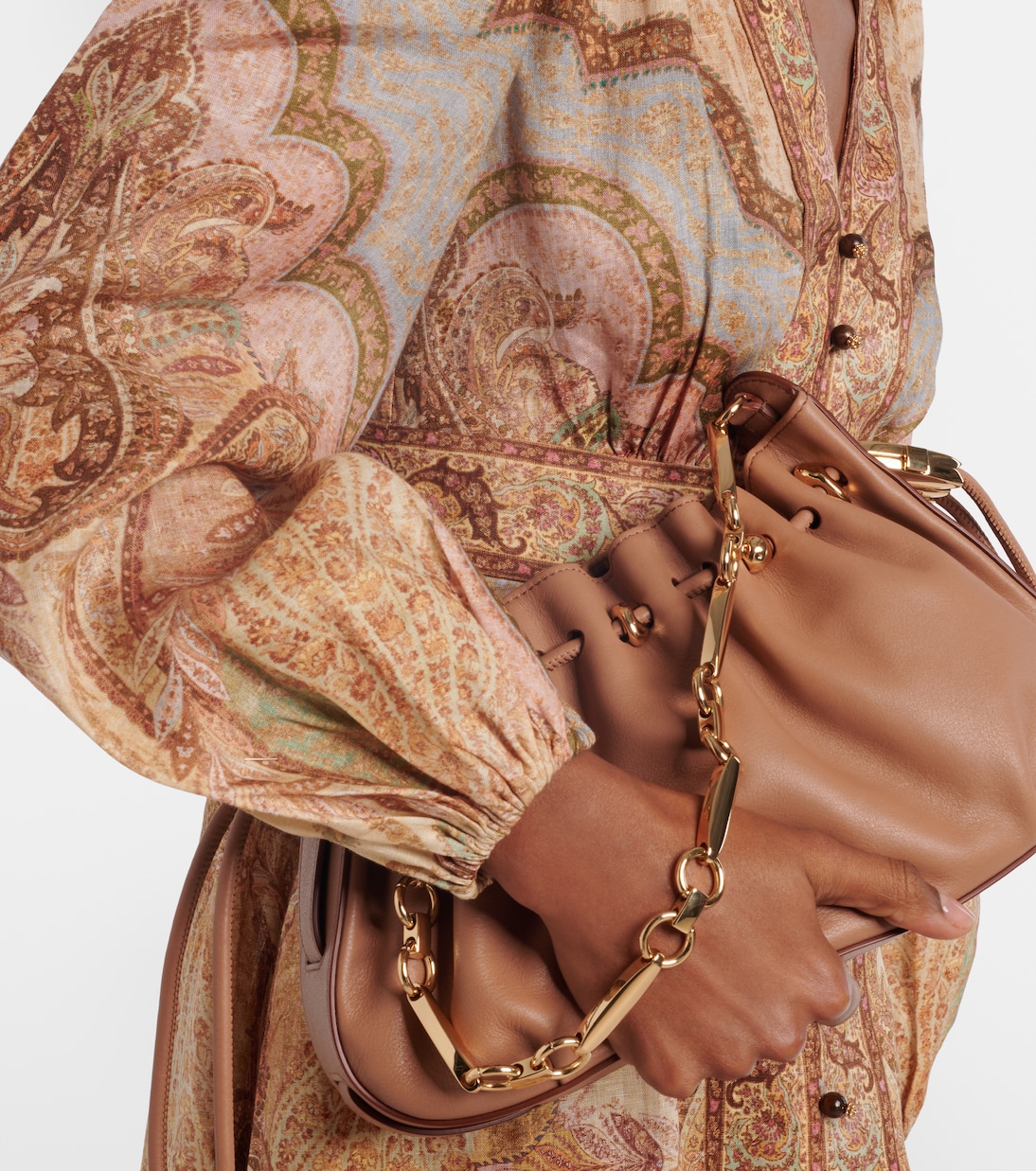 Robe chemise Wanderlust imprimée en lin | Zimmermann