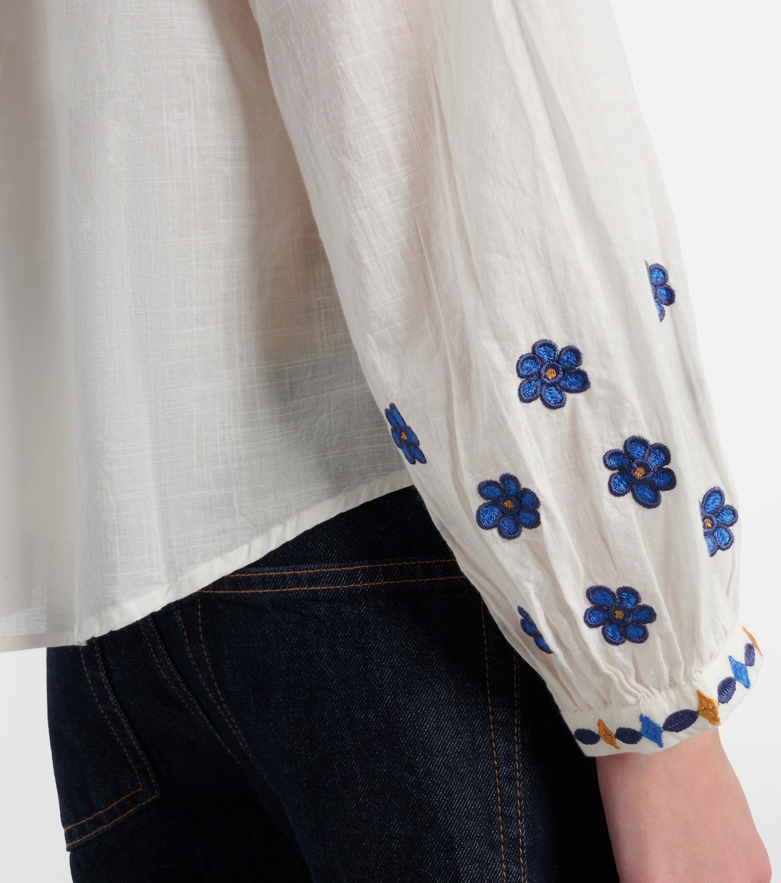 Amani embroidered cotton blouse | Velvet