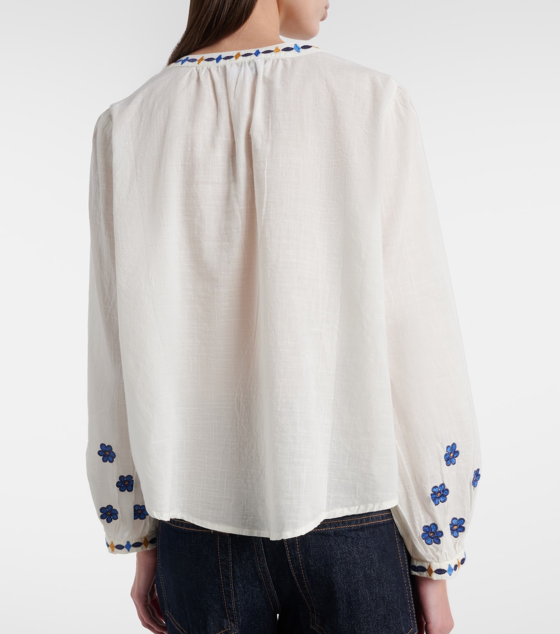 Amani embroidered cotton blouse | Velvet