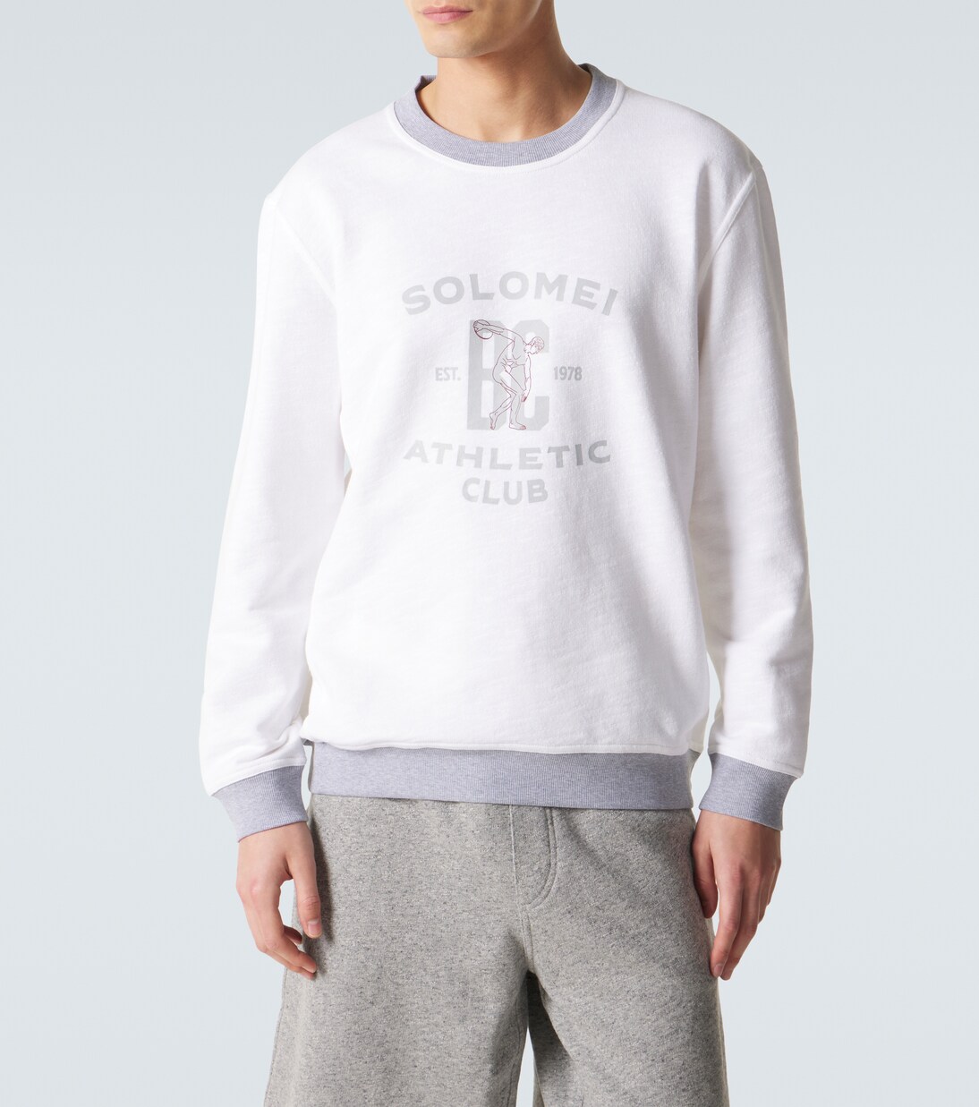 印花棉质与亚麻运动衫 | Brunello Cucinelli