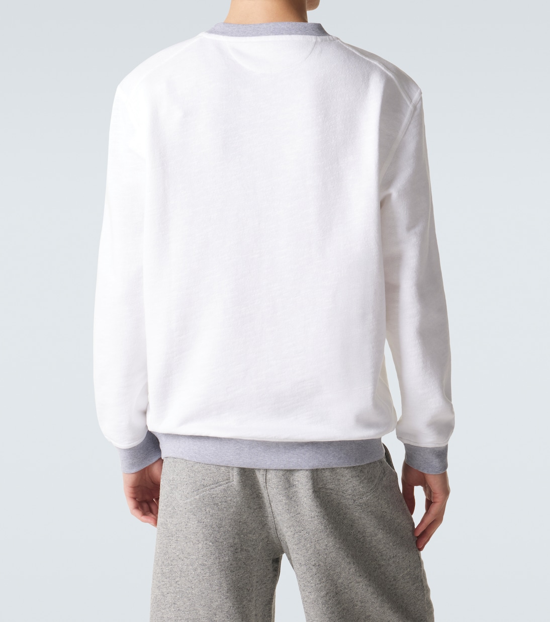 印花棉质与亚麻运动衫 | Brunello Cucinelli