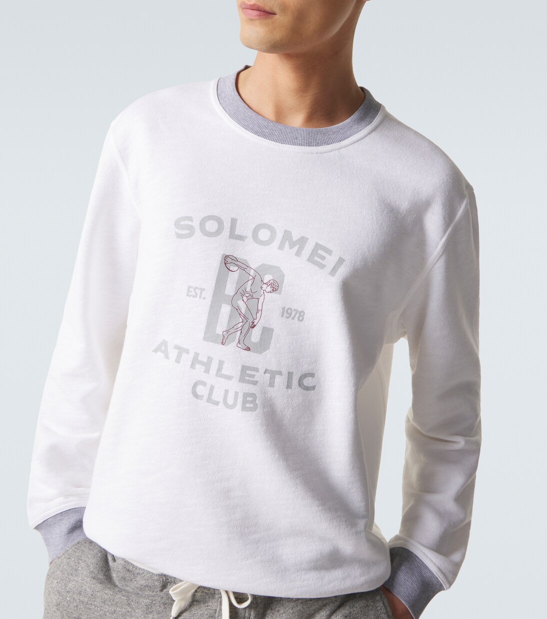 印花棉质与亚麻运动衫 | Brunello Cucinelli