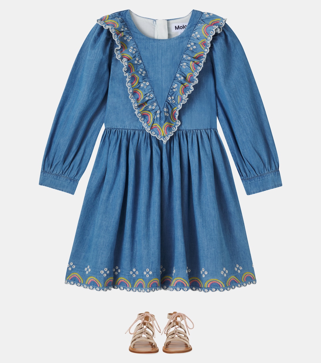 Cherinne broderie anglaise denim dress | Molo
