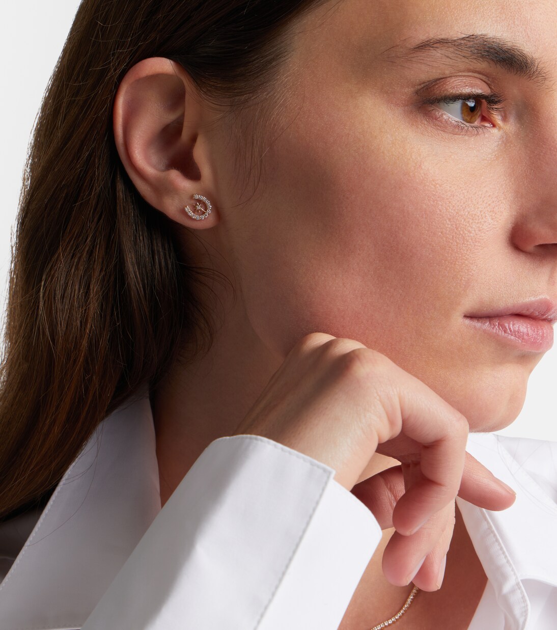 Horseshoe Starburst 14kt gold (585/1000) stud earrings with diamonds | Sydney Evan