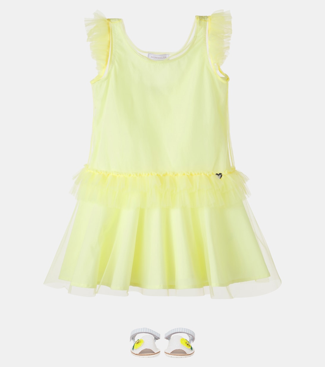Abito in tulle con volant | Monnalisa