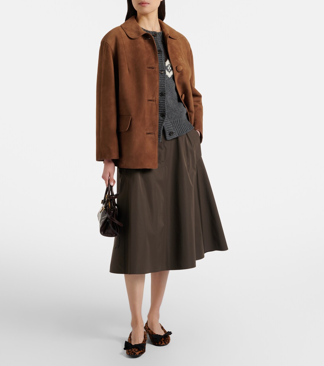 Bedruckte Ballerinas aus Kalbshaar | Prada