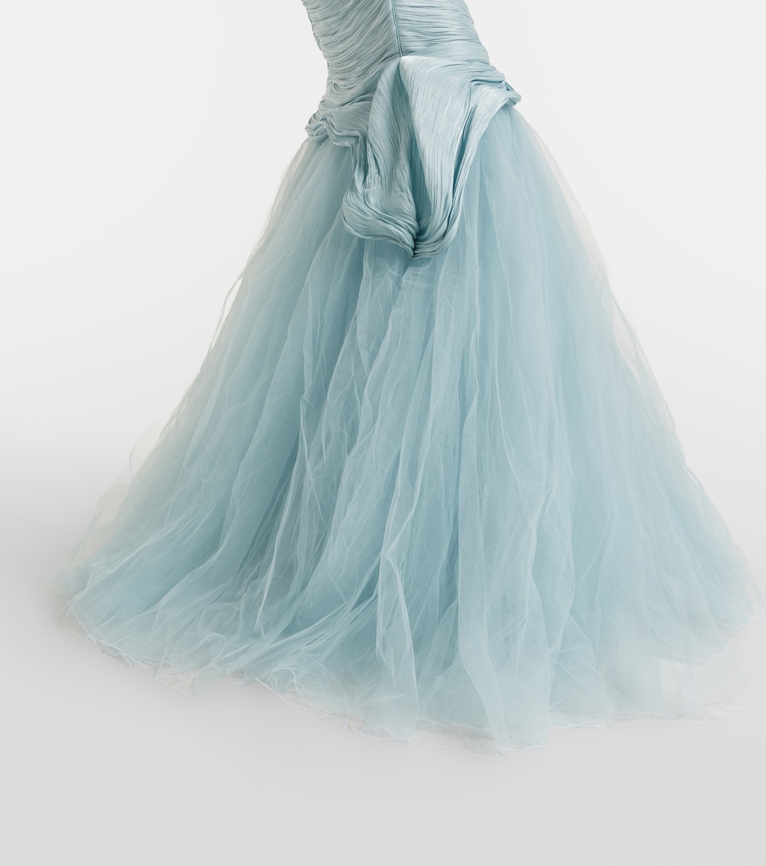 褶裥露肩紧身胸衣式长礼服 | Marmar Halim