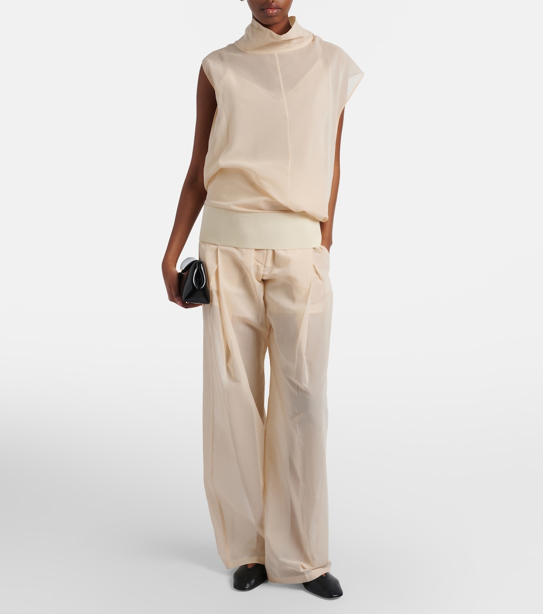 Ferito cotton voile wide-leg pants | Sportmax