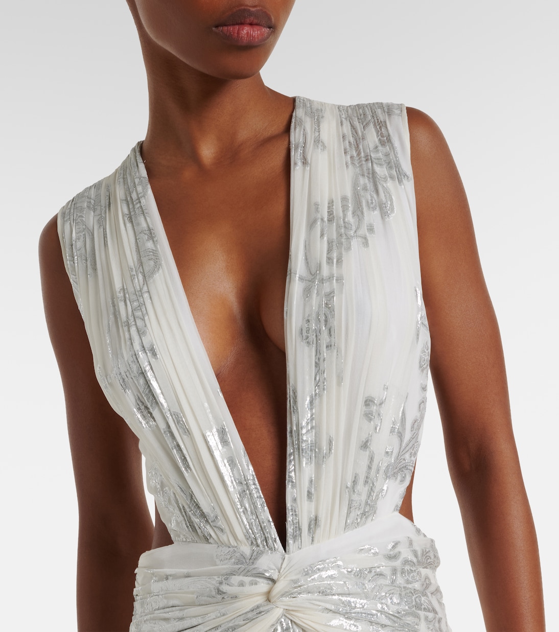 Robe longue Amalia en soie à fleurs | Costarellos