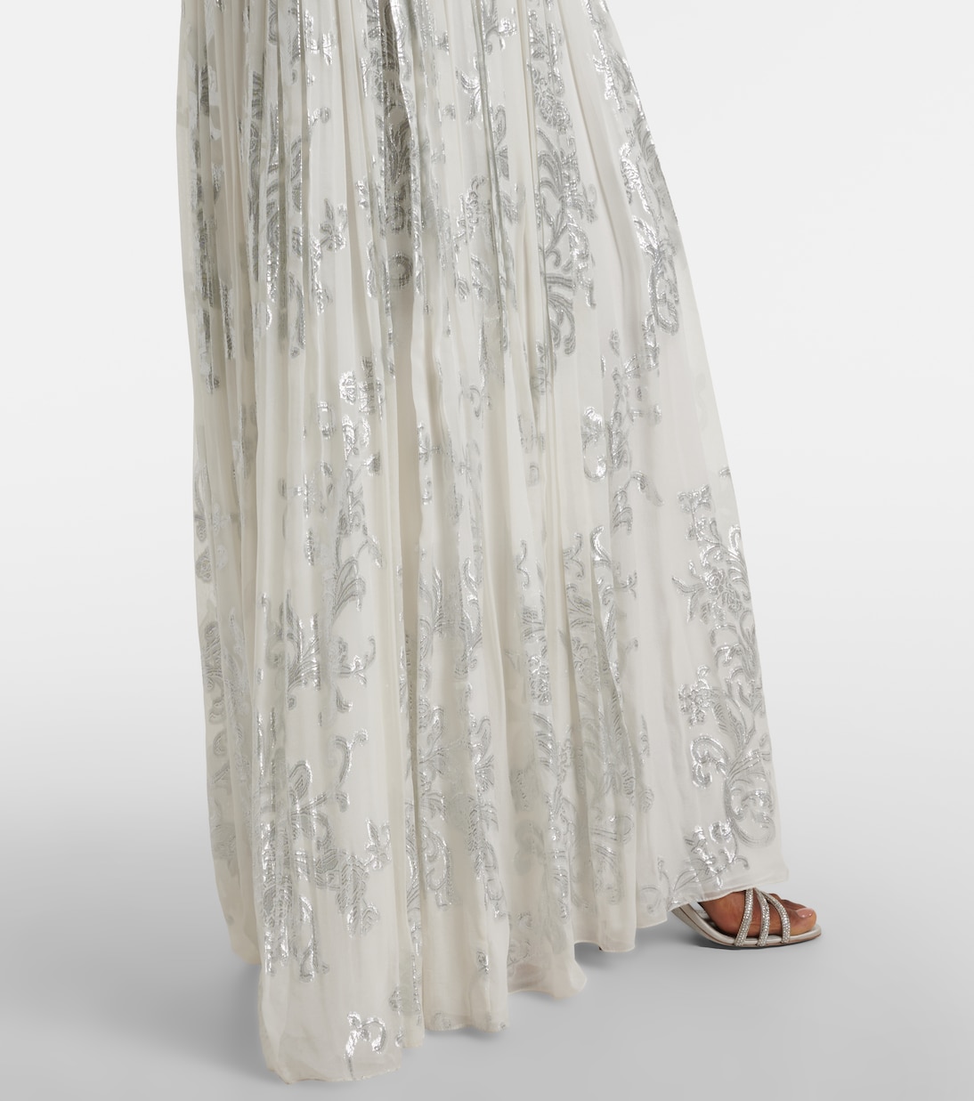 Robe longue Amalia en soie à fleurs | Costarellos