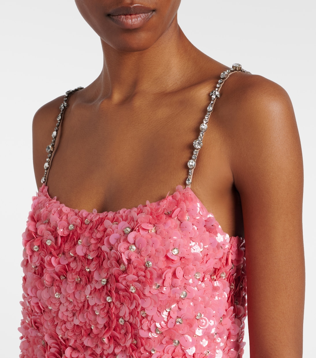 Verziertes Slipdress aus Seidenchiffon | Valentino