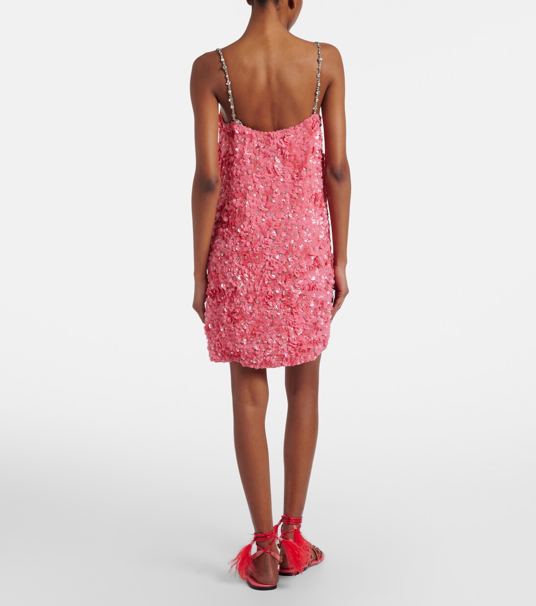 Verziertes Slipdress aus Seidenchiffon | Valentino