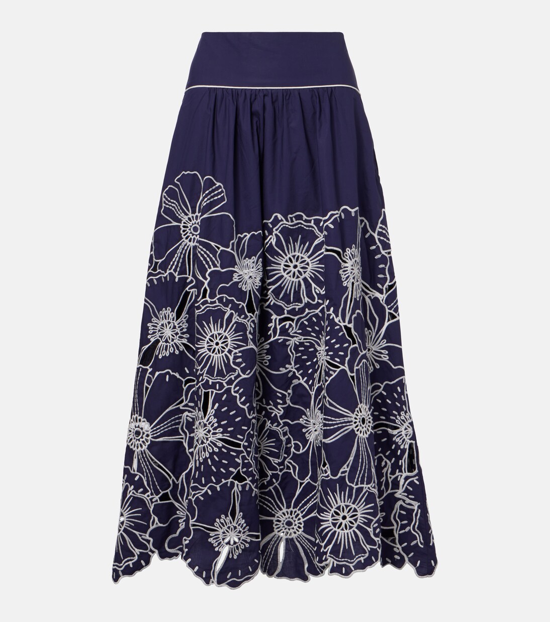 Embroidered floral cotton midi skirt | Farm Rio