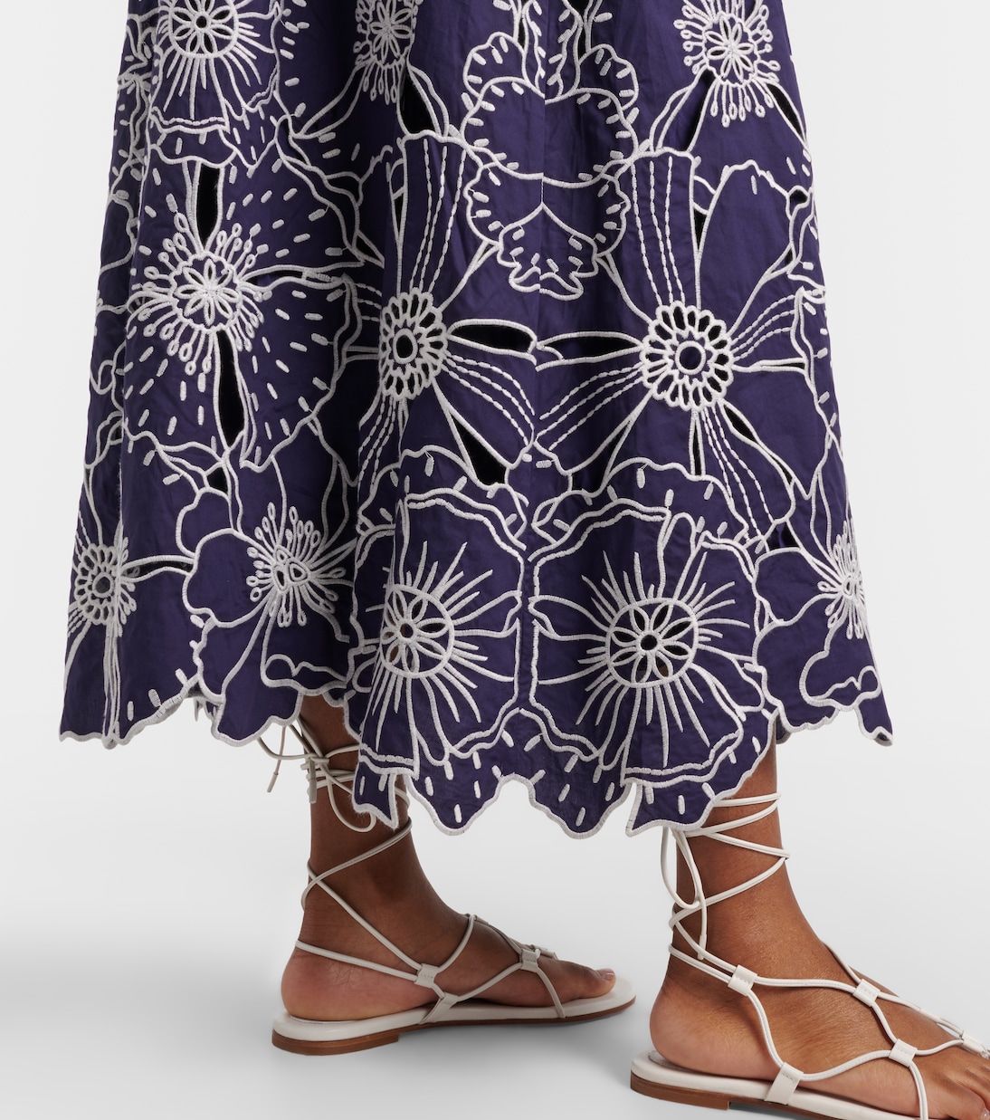 Embroidered floral cotton midi skirt | Farm Rio