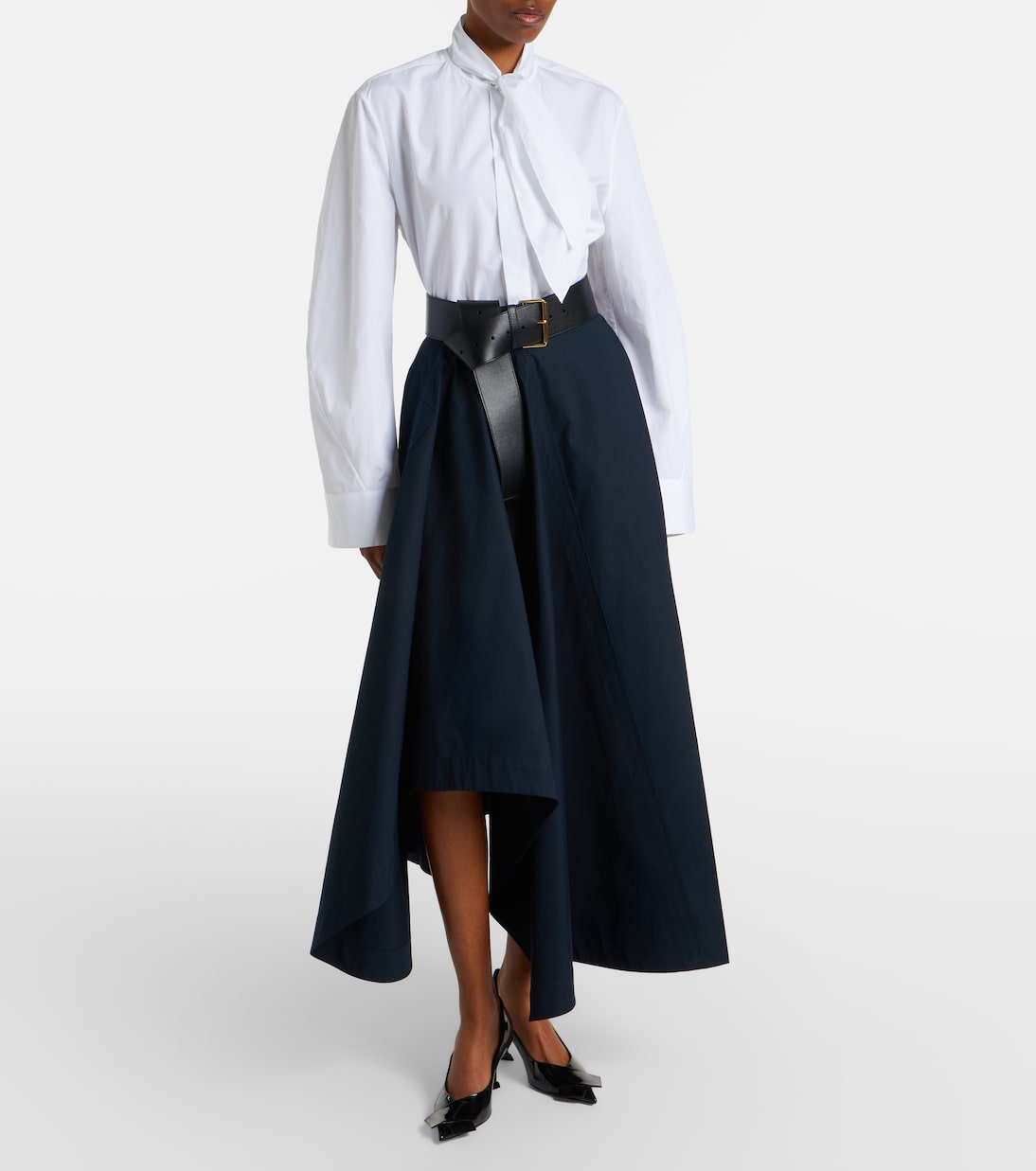 Asymmetric cotton poplin maxi skirt  | Givenchy