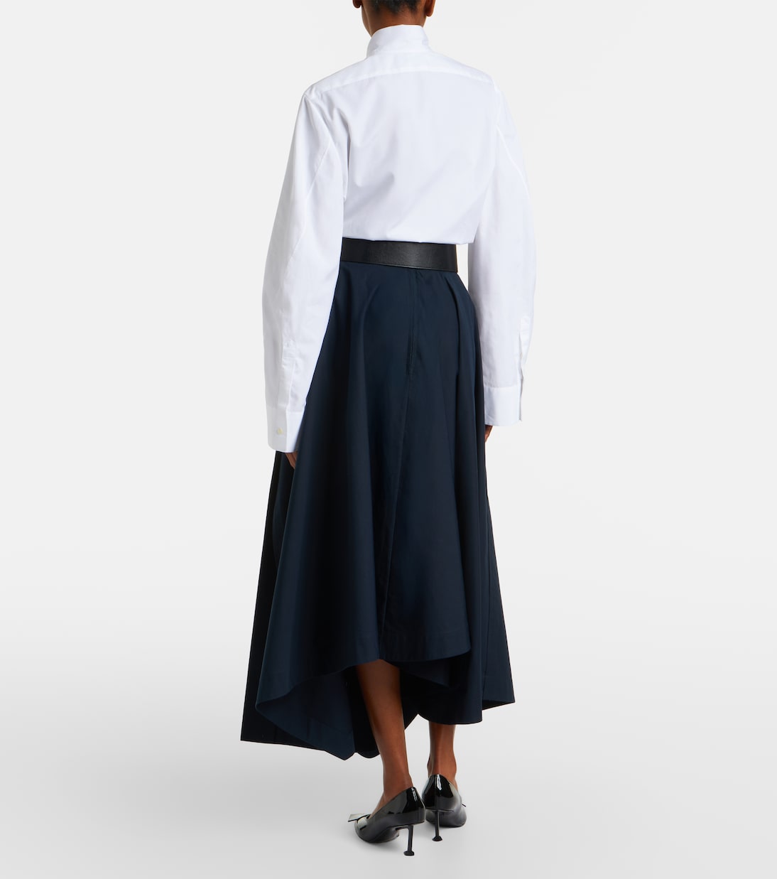 Asymmetric cotton poplin maxi skirt  | Givenchy