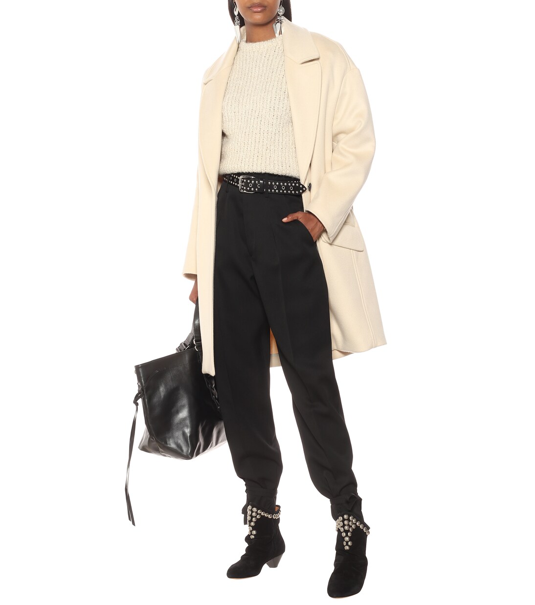 Pantalon carotte Racomisl à taille haute en laine | Isabel Marant