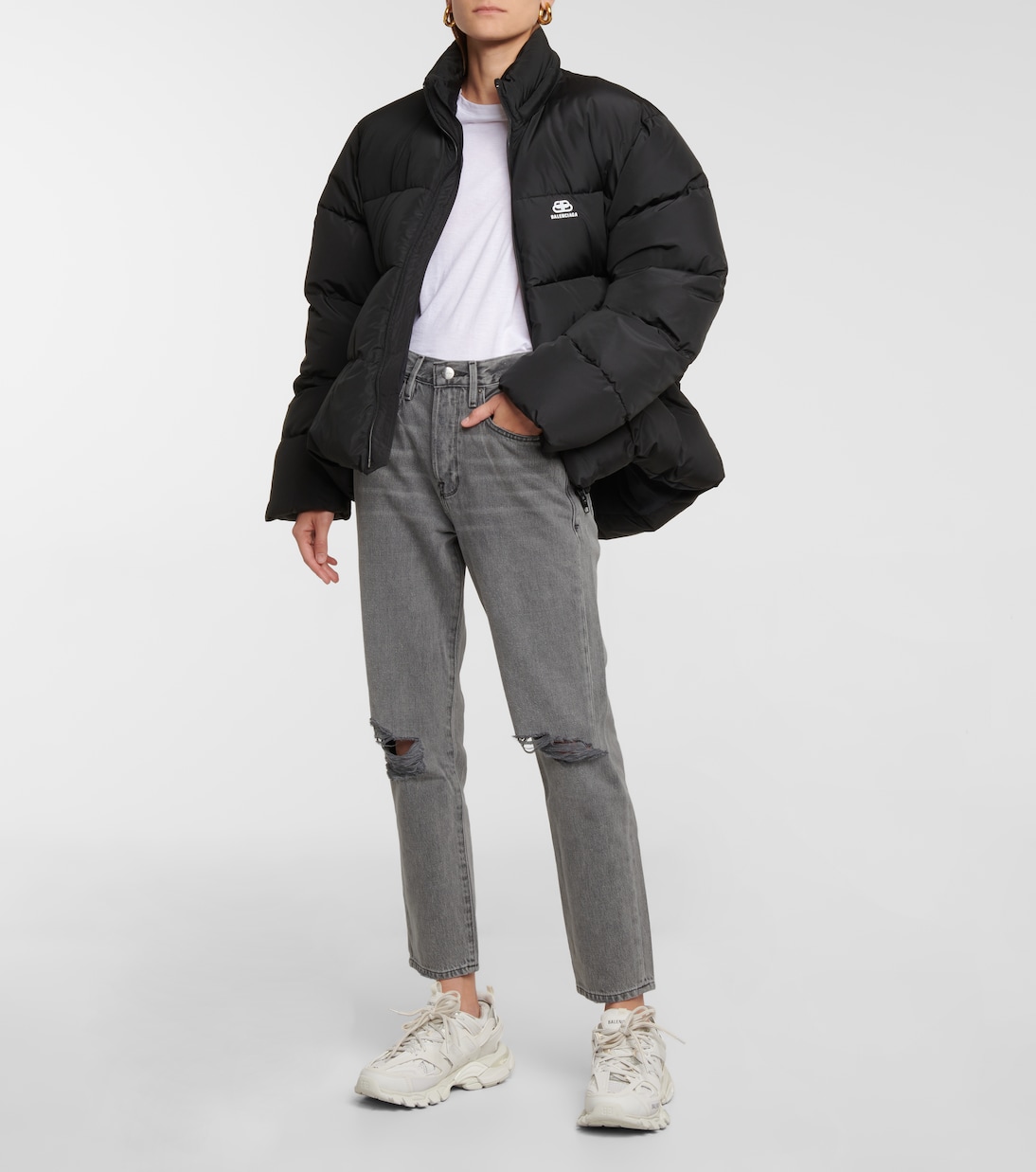 High-Rise Distressed Jeans Le Original | Frame