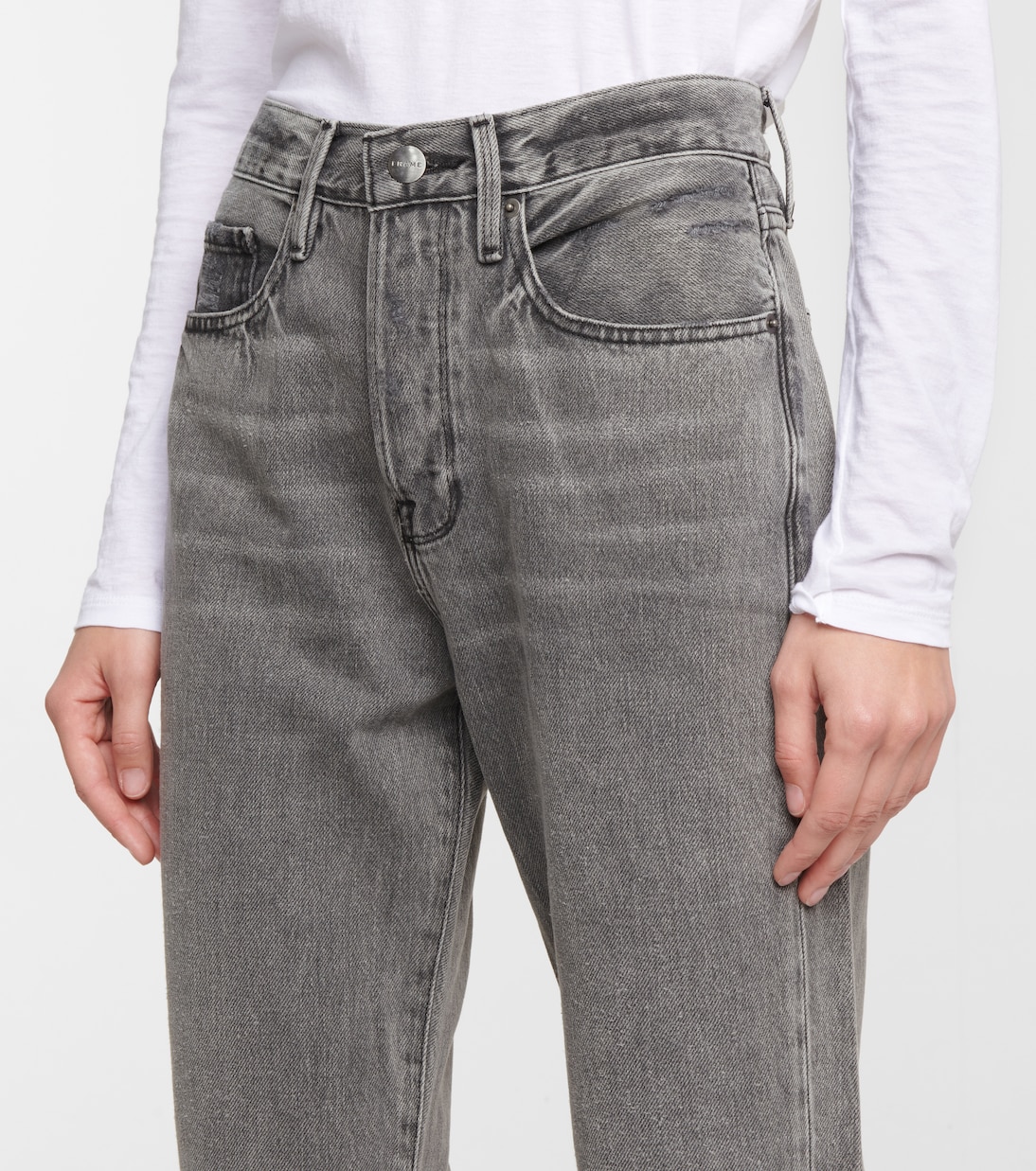 High-Rise Distressed Jeans Le Original | Frame