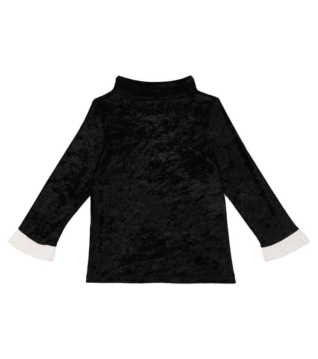 Embroidered high-neck velour top | Mini Rodini