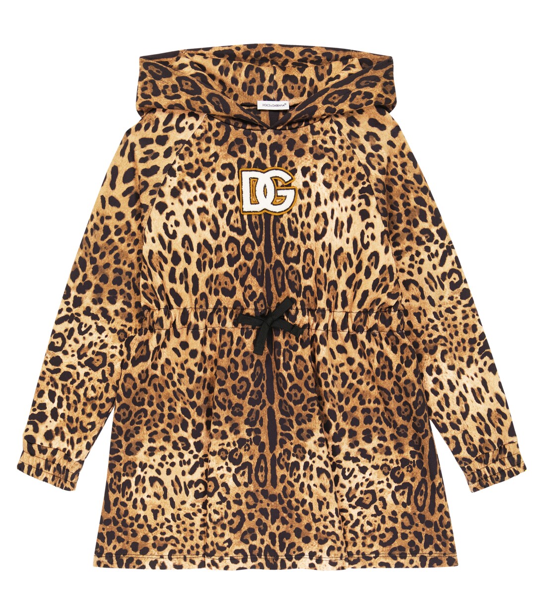 Leopard-print cotton jersey dress | Dolce&Gabbana Kids