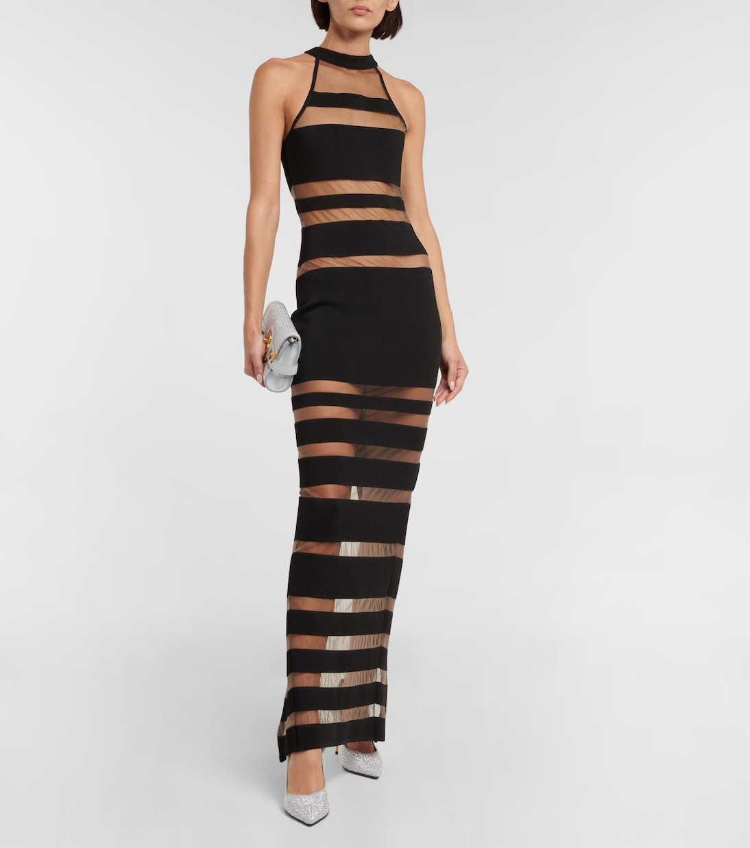 Maxikleid mit Mesh | Balmain