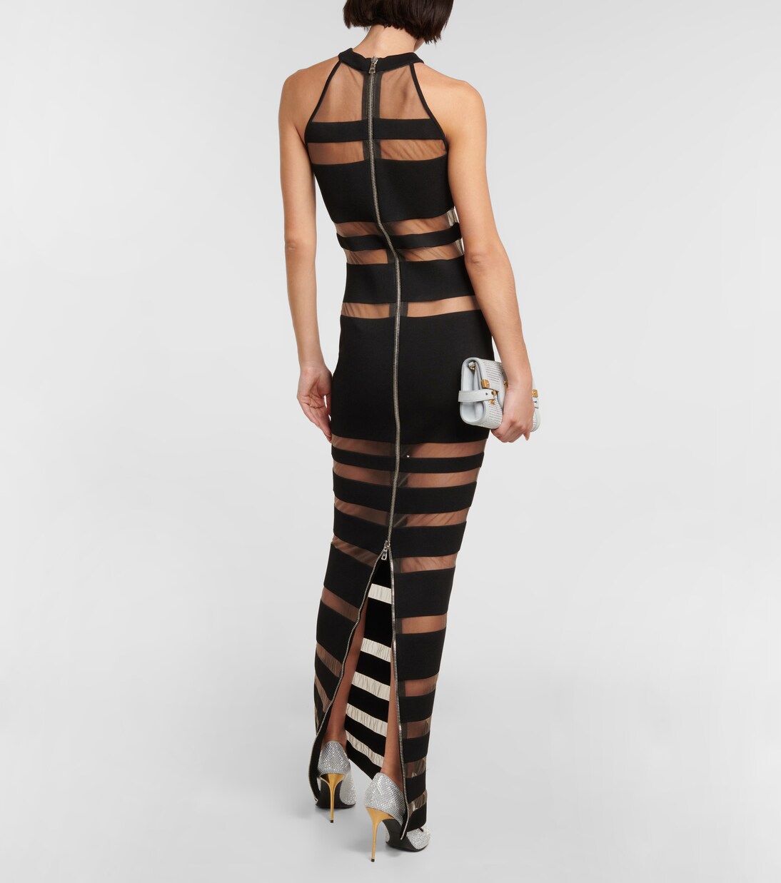 Maxikleid mit Mesh | Balmain