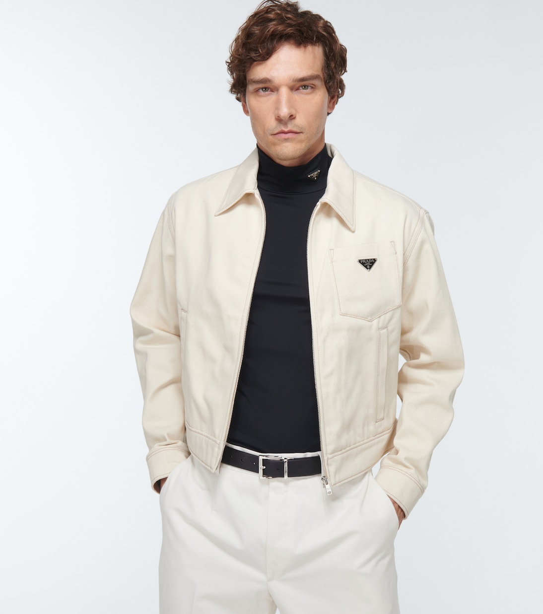 Reversible saffiano leather belt | Prada