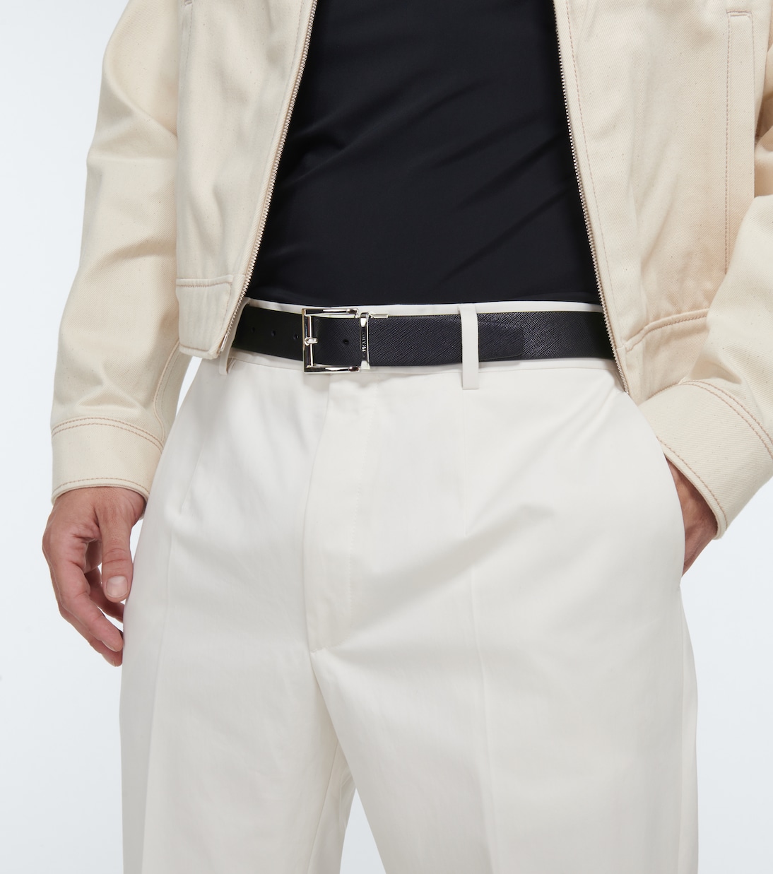 Reversible saffiano leather belt | Prada