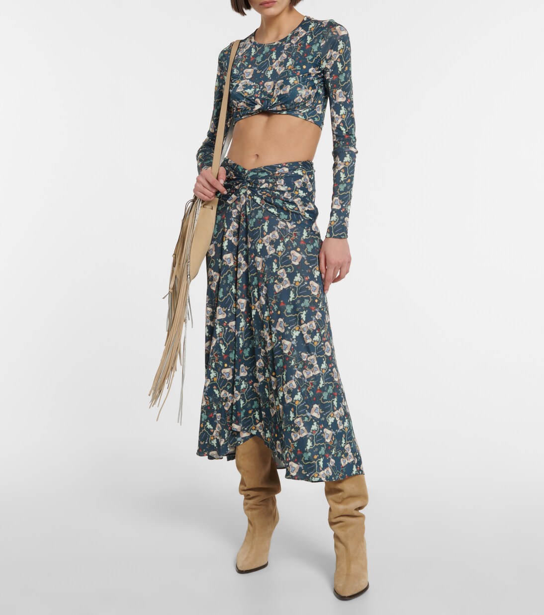 Top cropped Jinea in jersey con stampa | Isabel Marant