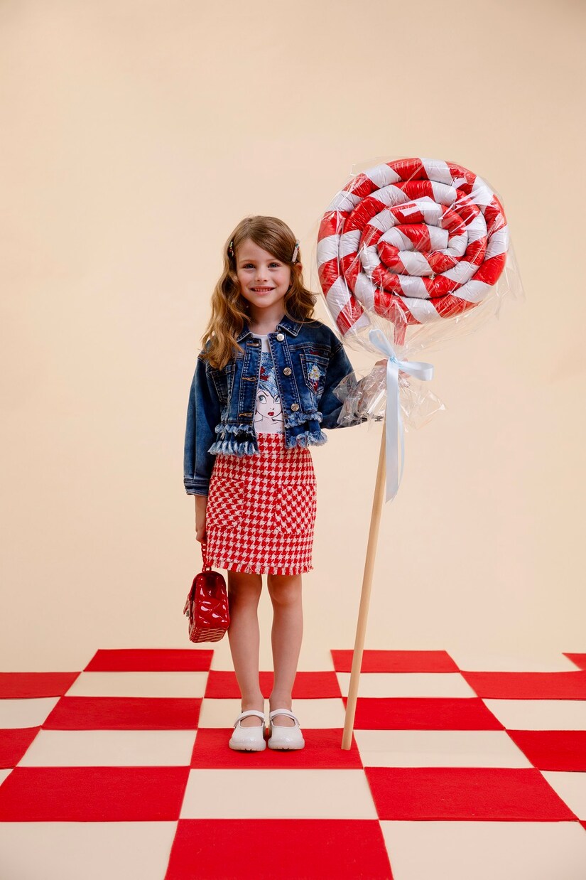 Checked cotton-blend tweed skirt | Monnalisa