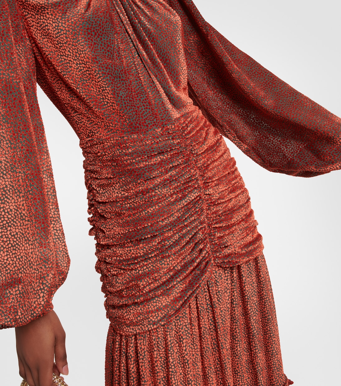 Abito lungo Sabrina in velluto devoré | Costarellos