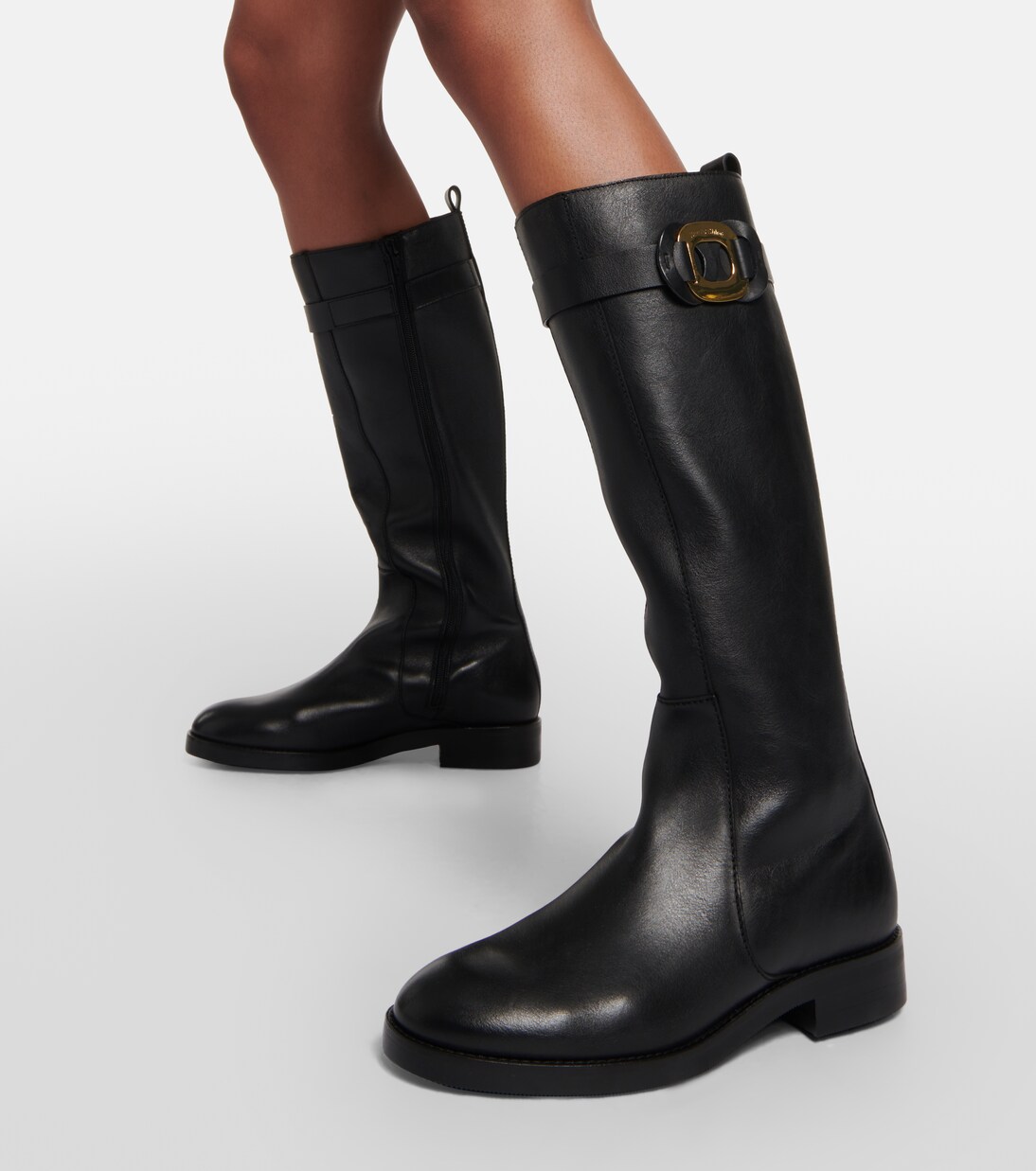 Channy leather knee-high boots | See By Chloé