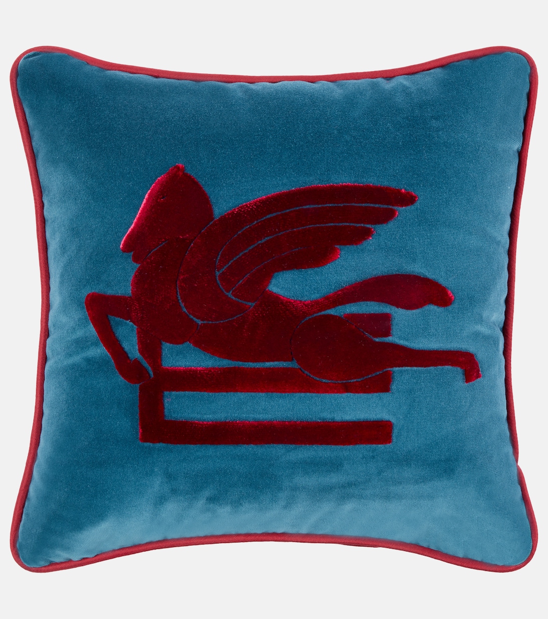 Embroidered cotton and velvet cushion | Etro