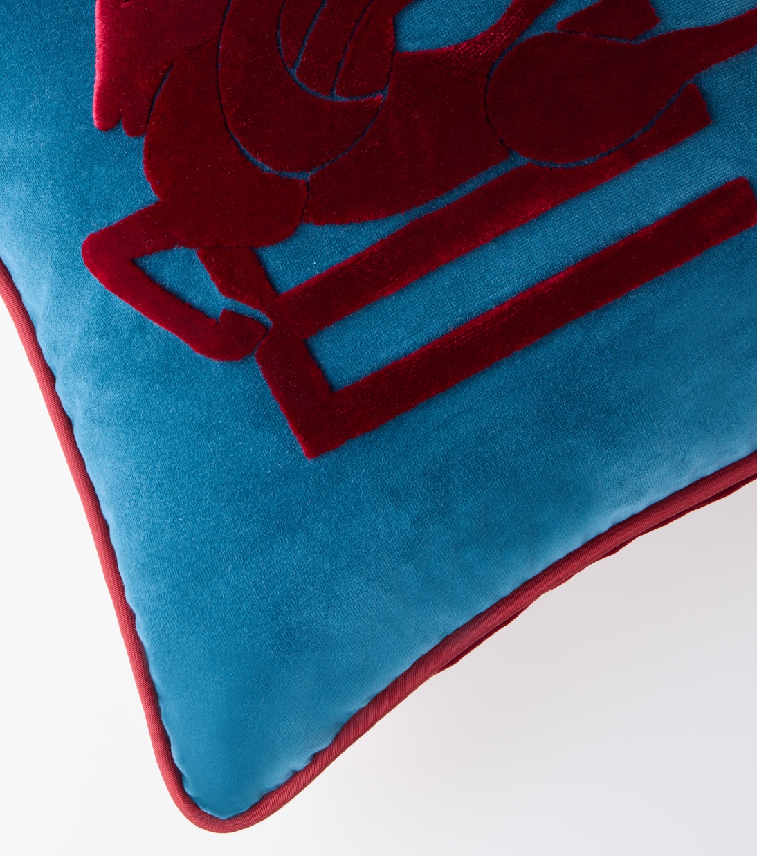 Embroidered cotton and velvet cushion | Etro