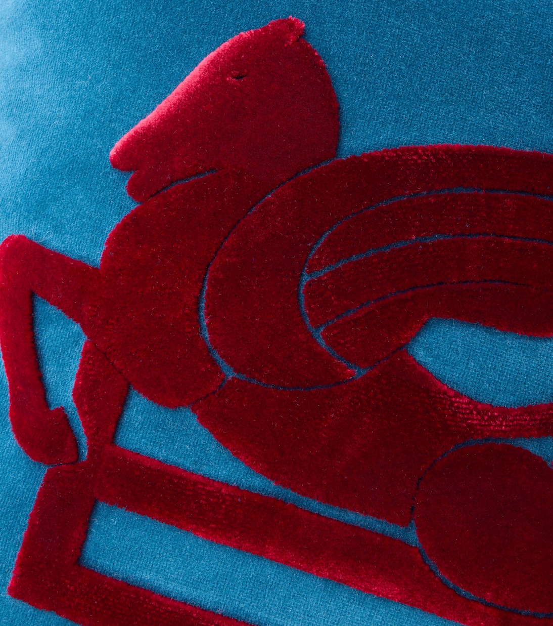 Embroidered cotton and velvet cushion | Etro