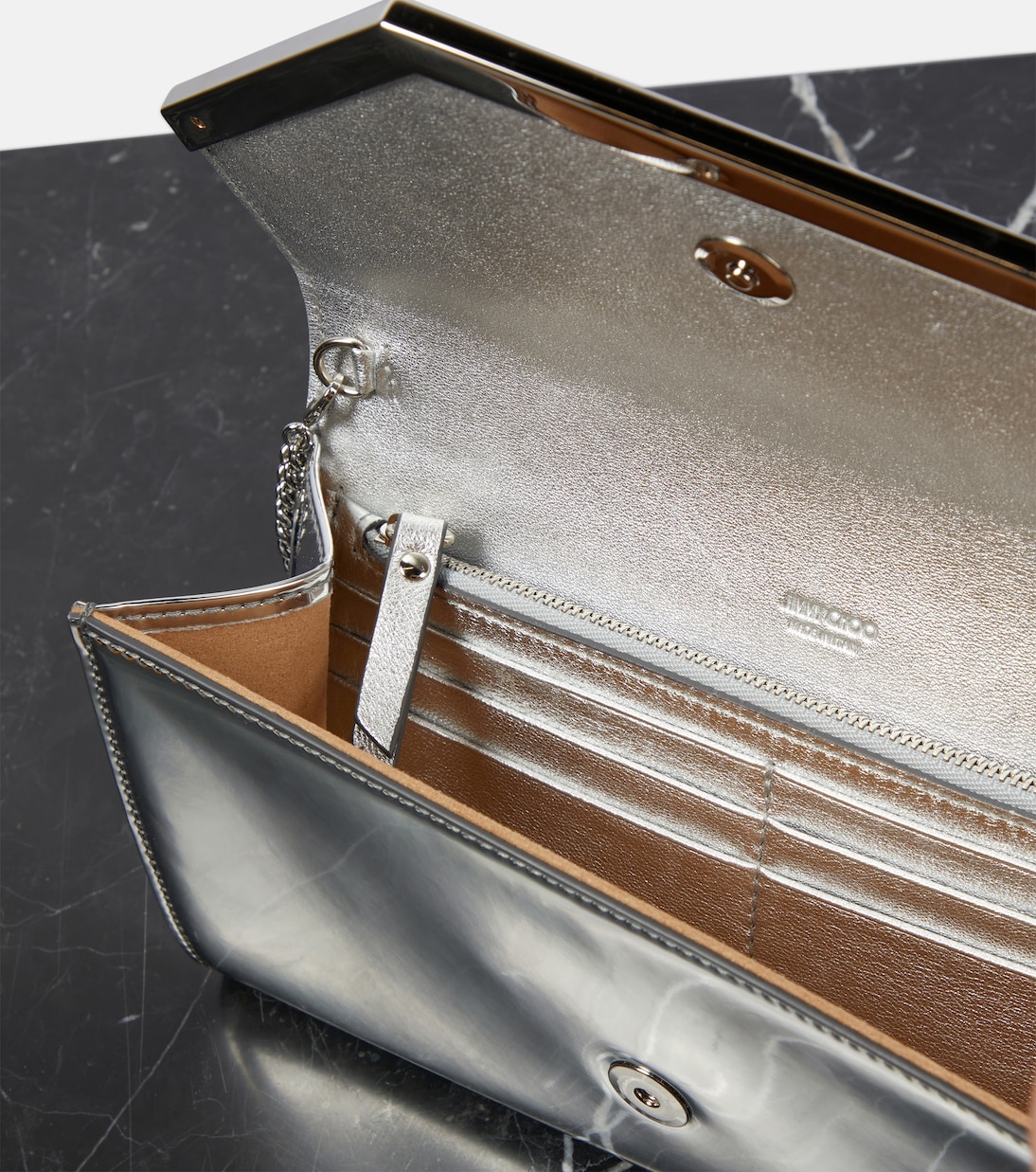 Emmie mirrored clutch | Jimmy Choo