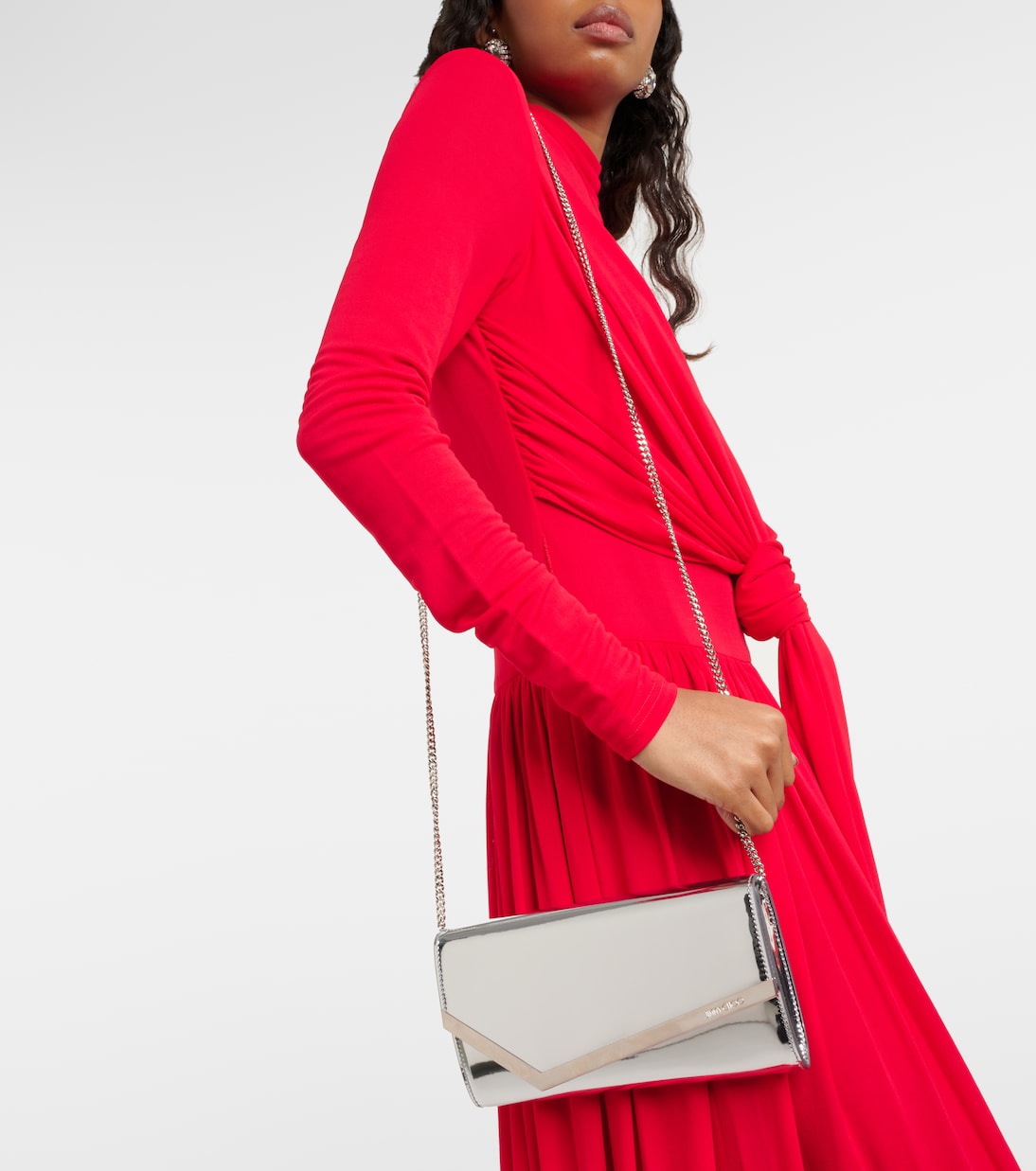 Emmie mirrored clutch | Jimmy Choo