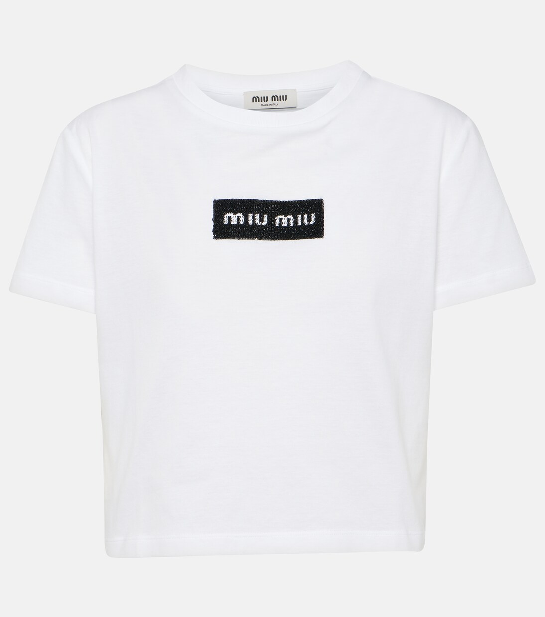 Logo cotton jersey T-shirt | Miu Miu
