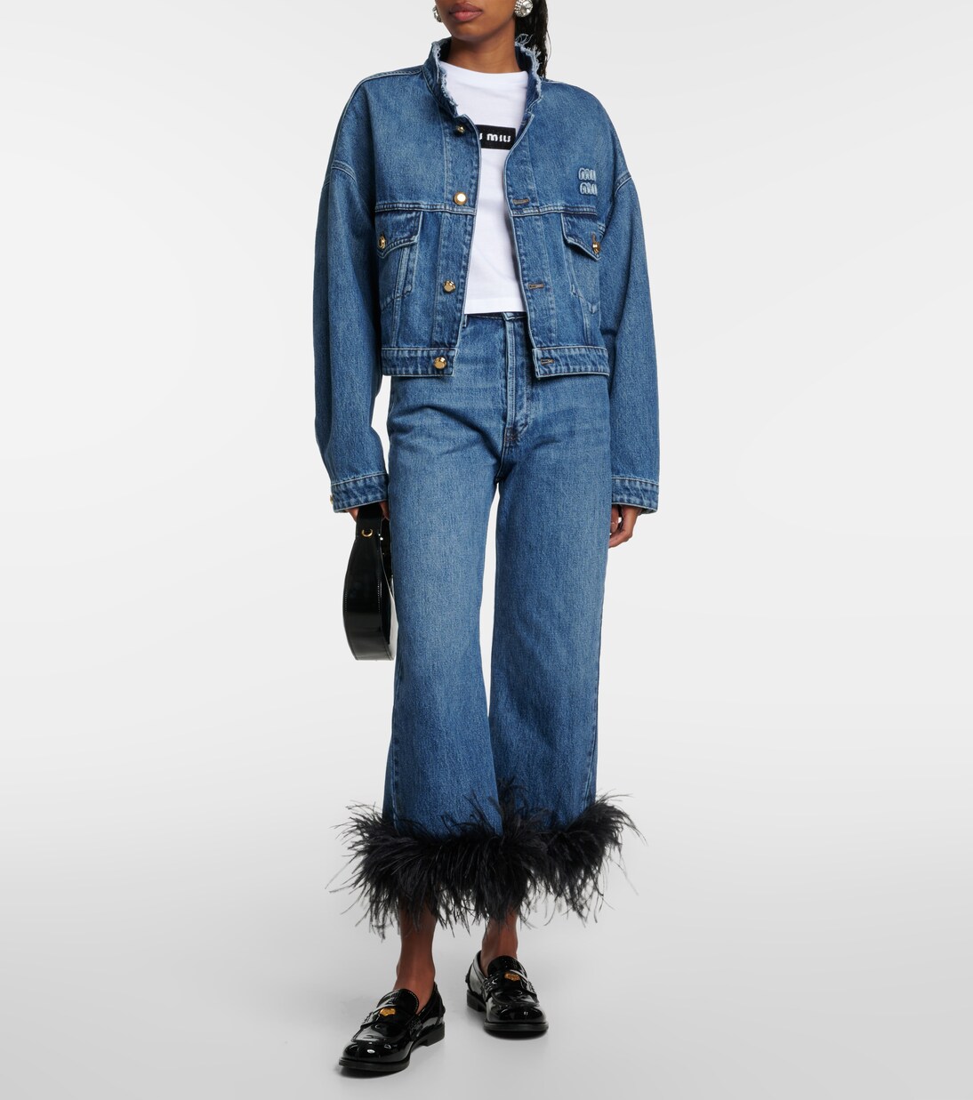 Logo cotton jersey T-shirt | Miu Miu