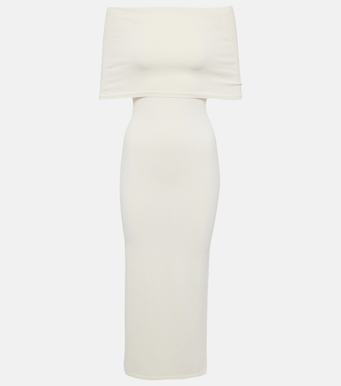 Robe midi à encolure bardot | Wardrobe.NYC