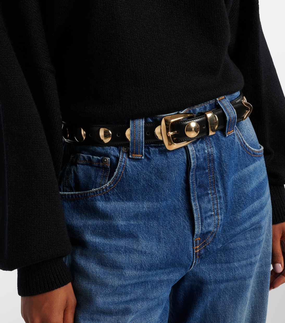 Ceinture Benny en cuir à ornements | Khaite