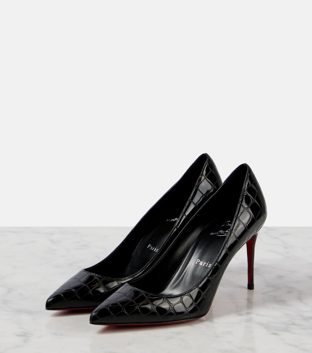 Kate 85 croc-effect leather pumps | Christian Louboutin