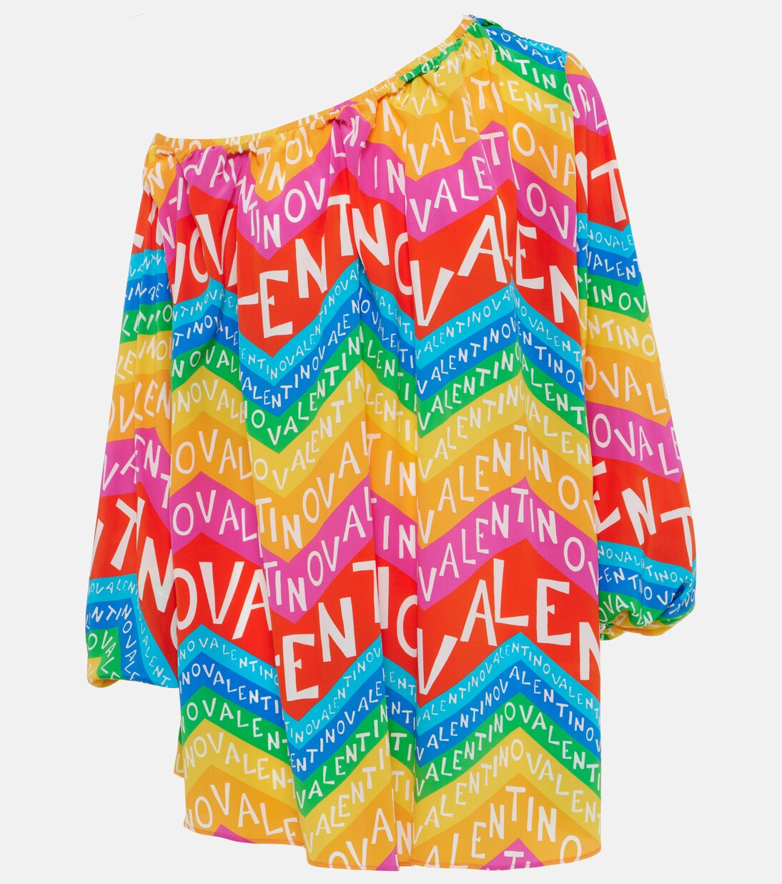 Valentino Chevron 24 silk minidress | Valentino