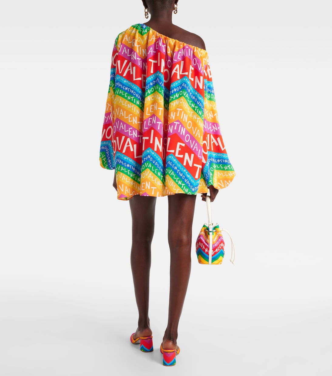 Valentino Chevron 24 silk minidress | Valentino