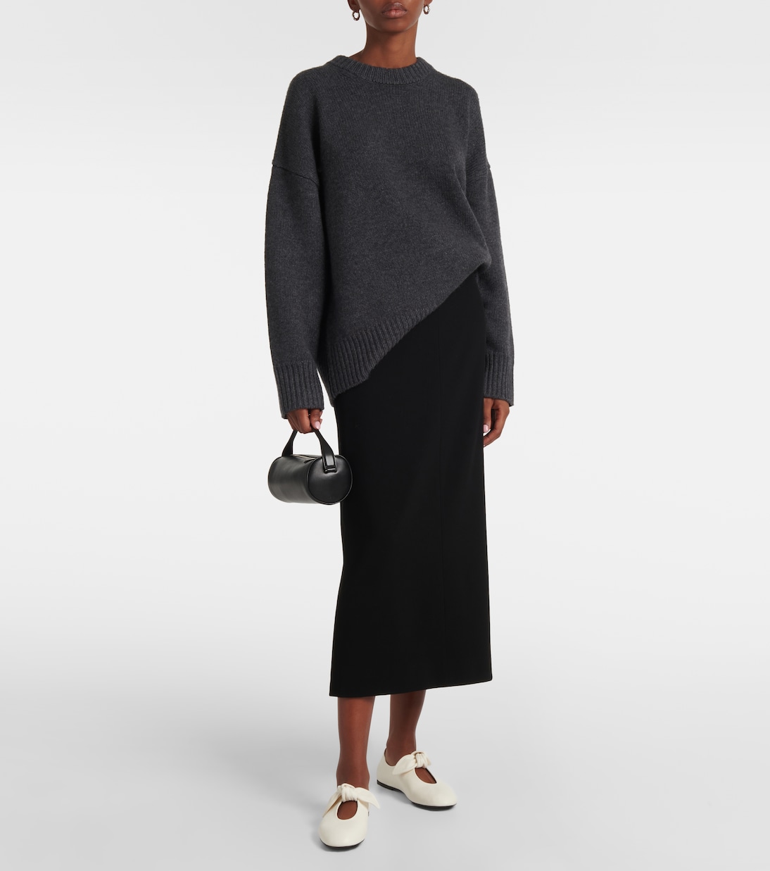 蝴蝶结细节皮革平底鞋 | CO