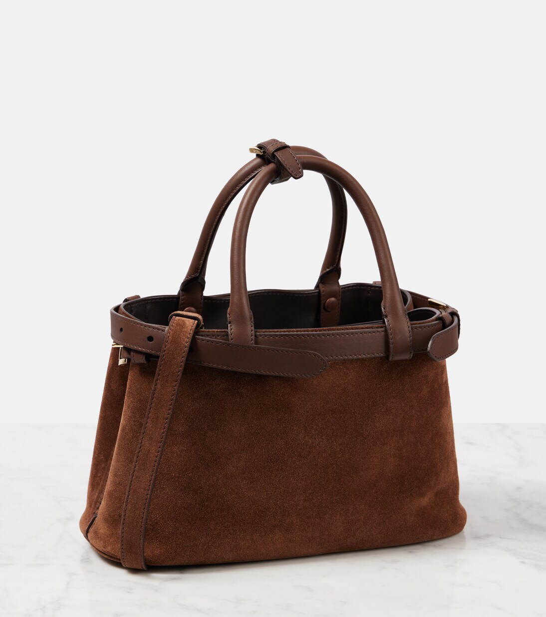Prada Buckle Small suede tote bag | Prada