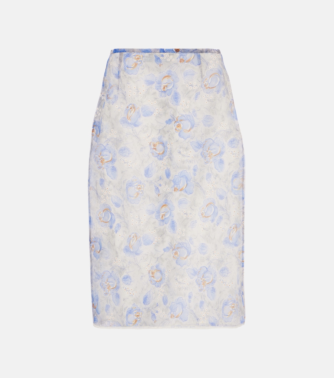 Jupe crayon à fleurs | Prada