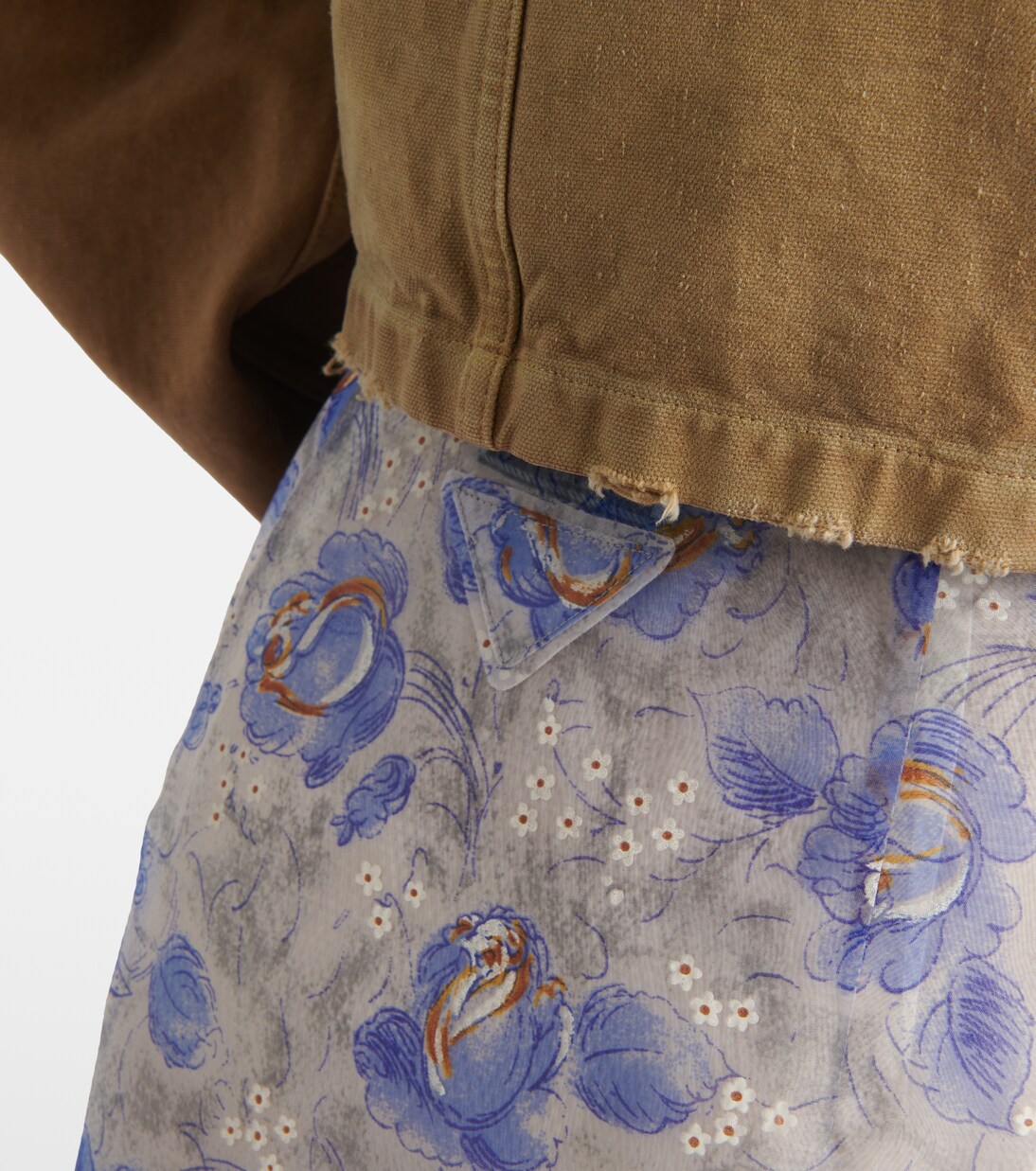 Jupe crayon à fleurs | Prada