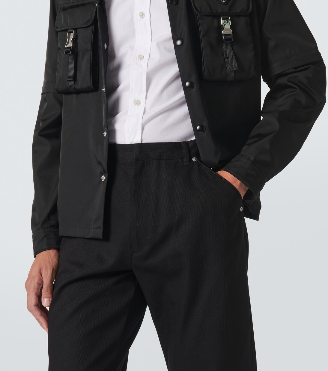 Weite Mid-Rise-Hose aus Baumwolle | Prada